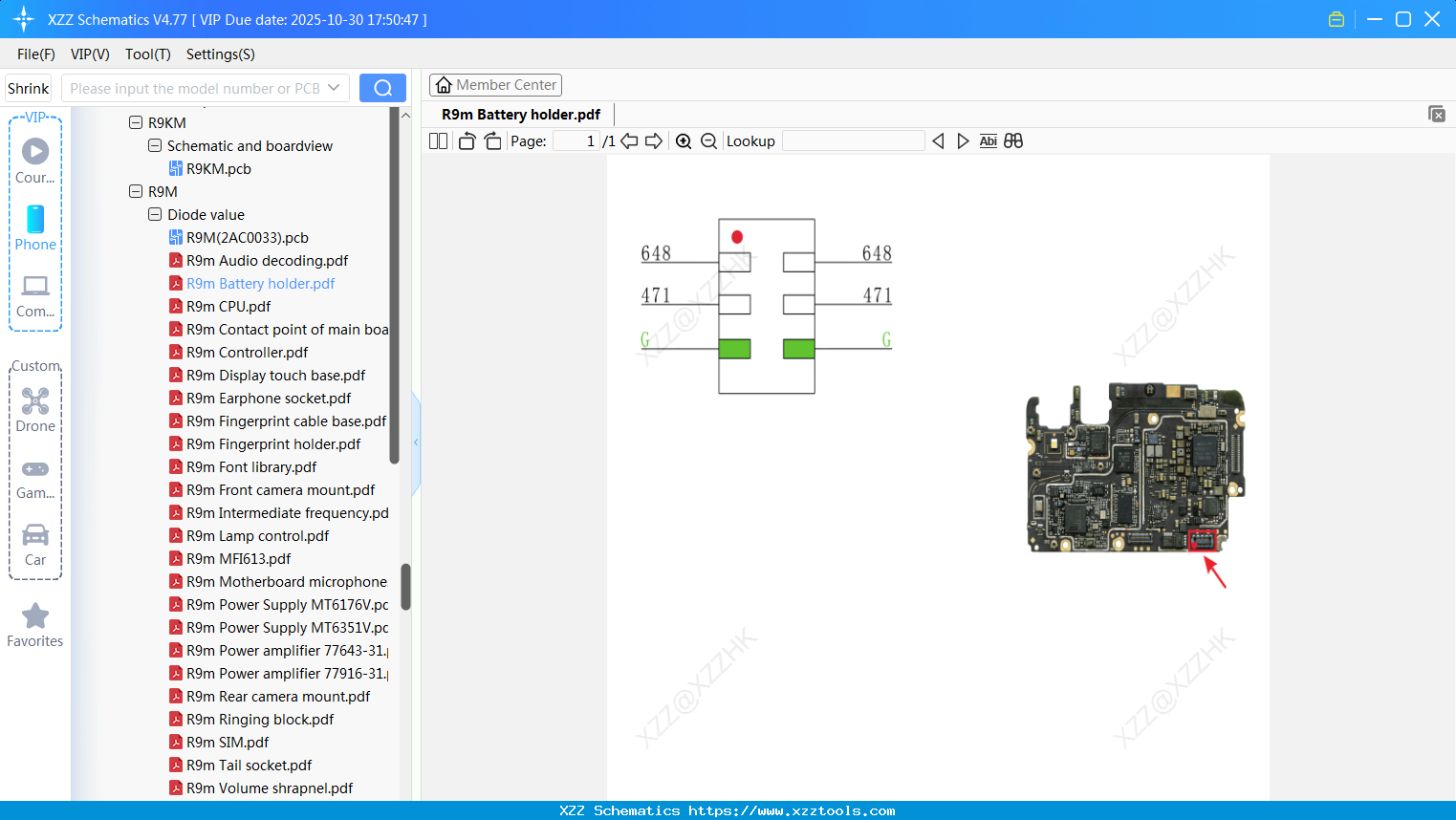 OPPO R9m Battery Holder